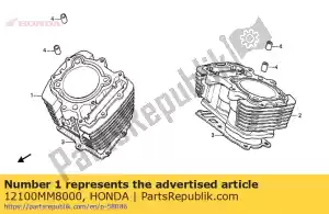 Honda 12100MM8000 cilindro comp., fr - Lado inferior