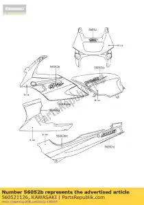 Kawasaki 560521126 marque, capot supérieur, gpz - La partie au fond