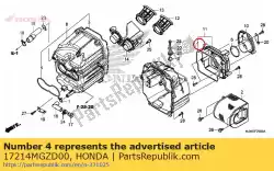 Aquí puede pedir sello, tapa del filtro de aire de Honda , con el número de pieza 17214MGZD00: