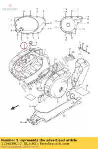 Suzuki 1134039G00 cover comp,clut - Bottom side