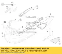 640763, Piaggio Group, reflector. conjunto izquierda piaggio x evo zapm36401 zapm36601 125 250 400 2007 2016, Nuevo