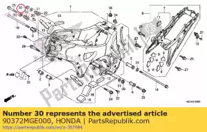 Honda 90372MGE000 moer, flens, 12mm - Onderkant