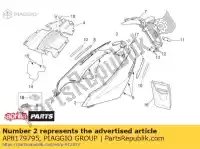 AP8179795, Piaggio Group, owiewka tylna lewa. szary aprilia  sport city 125 2006 2007 2008, Nowy