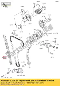 kawasaki 120530064 corrente-guia kx450d6f - Lado inferior