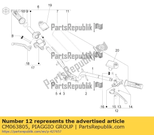 aprilia CM063805 sleeve with rear brake lever - Bottom side