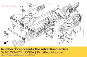 honda 52101MBN670 parafuso, pivô do braço oscilante - Lado inferior