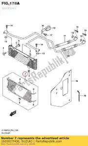 Suzuki 1665027H00 guarda, refrigerador de óleo - Lado inferior