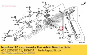 Honda 43512MGSD31 hose comp., rr. master - Bottom side
