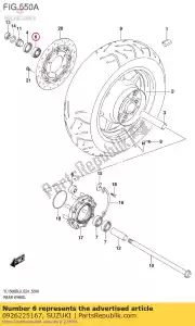 Suzuki 0926225167 rodamiento 25x52x1 - Lado inferior