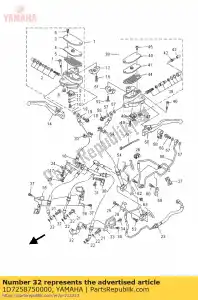 yamaha 1D7258750000 uchwyt, przewód hamulcowy 1 - Dół