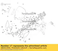 Aquí puede pedir soporte solapa izquierda de Piaggio Group , con el número de pieza 2B001906: