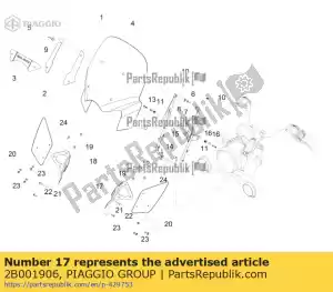 Piaggio Group 2B001906 soporte solapa izquierda - Lado inferior