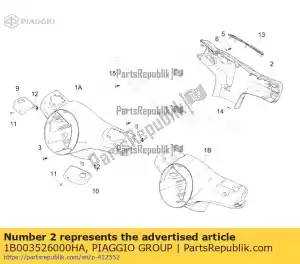 Piaggio Group 1B003526000HA hintercover - Lado inferior