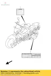 Qui puoi ordinare manuale, proprietario s da Suzuki , con numero parte 9901108J5001A: