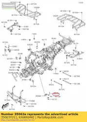 Aqui você pode pedir o ficar, tampa lateral, lh em Kawasaki , com o número da peça 35063Y011: