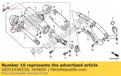 uitlaat comp., rr. (94db) van Honda, met onderdeel nummer 18351KSEE30, bestel je hier online: