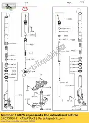 01 cap-assy,vork,links van Kawasaki, met onderdeel nummer 140750047, bestel je hier online: