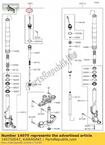 kawasaki 140750047 01 cap-assy,vork,links - Onderkant