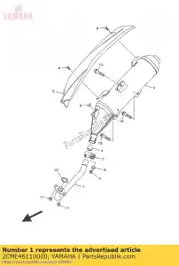 yamaha 2CME46110000 tubo, escapamento 1 - Lado inferior