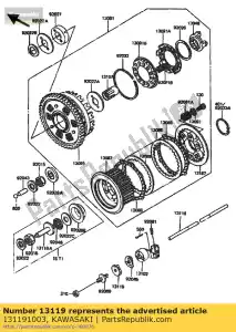 kawasaki 131191003 came, liberação, embreagem z250-a3 - Lado inferior