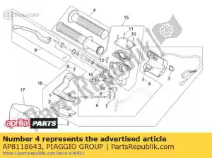 Piaggio Group AP8118643 handvat paar zwart - Linkerkant