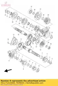 yamaha 5SL171610000 ingranaggio, 6 ° pignone - Il fondo
