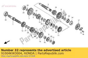 honda 91004KW3004 rolamento, esfera, 62/22 (koyo) - Lado inferior