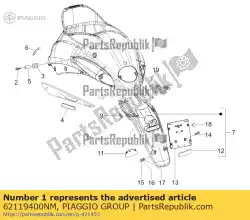 achterklep van Piaggio Group, met onderdeel nummer 62119400NM, bestel je hier online:
