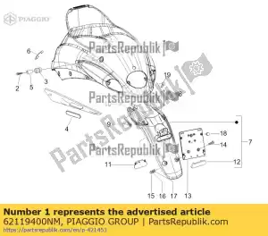 Piaggio Group 62119400NM achterklep - Onderkant