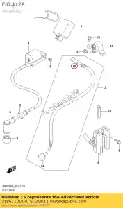 suzuki 3186110D00 tampa, relé de partida - Lado inferior