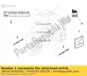 Piaggio Group 1B000185000A2 kit de guarnições - Lado inferior