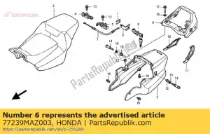 Honda 77239MAZ003 cerradura de asiento con llave - Lado inferior
