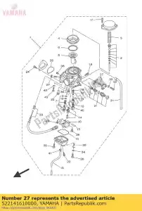 yamaha 522141610000 nut, cable adjusting - Bottom side