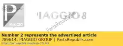 Aquí puede pedir muelle de embrague de Piaggio Group , con el número de pieza 289614: