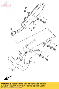 Yamaha 4GG146101000 uitlaatpijp 1 - Onderkant