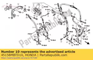 Honda 45158MBTD10 grampo, mangueira de freio - Lado inferior