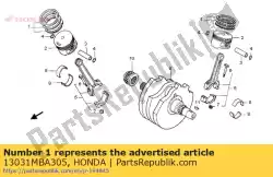 Here you can order the ring set, piston (0. 50) from Honda, with part number 13031MBA305: