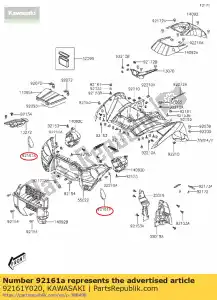 Kawasaki 92161Y020 amortecedor, capa do pára-choque dianteiro - Lado inferior