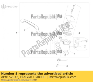 aprilia AP8152043 parafuso hexagonal m4x10 - Lado inferior