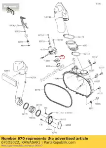 kawasaki 670D3022 o anillo kvf650-a1 - Lado inferior