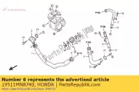 19511MN8740, Honda, tubo, fr. saída de água honda nt ntv vt 650 750 1989 1990 1991 1993 1995 1996 1997 1998 1999 2000 2001 2002 2003 2004 2005, Novo