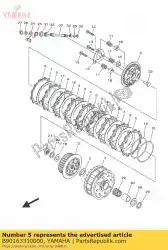 plaat, wrijving 2 van Yamaha, met onderdeel nummer B90163310000, bestel je hier online: