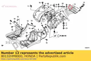 honda 80132HM8000 ah ficar b caixa de ferramentas - Lado inferior