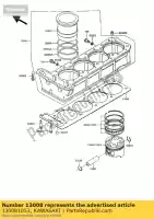 130081053, Kawasaki, piston de jeu de segments, std zx900-a1 kawasaki gpz ltd 450 900 1985 1986 1987 1988 1989 1990 1993, Nouveau