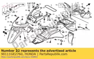 honda 90111GE2760 parafuso, flange, 6 mm - Lado inferior