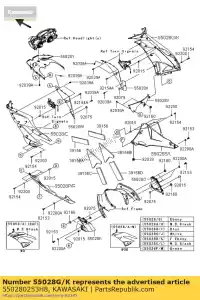 kawasaki 550280253H8 cowling,side,rh,ebony zx600rbf - Bottom side