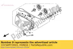 Aquí puede pedir perilla, ajuste de haz de Honda , con el número de pieza 33156MT3003: