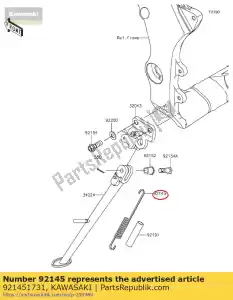 Kawasaki 921451731 ressort, béquille latérale - La partie au fond