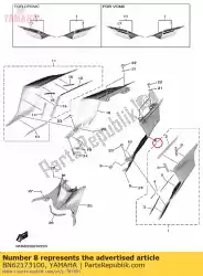 deksel, zijkant 3 van Yamaha, met onderdeel nummer BN62173100, bestel je hier online: