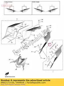 yamaha BN62173100 deksel, zijkant 3 - Onderkant